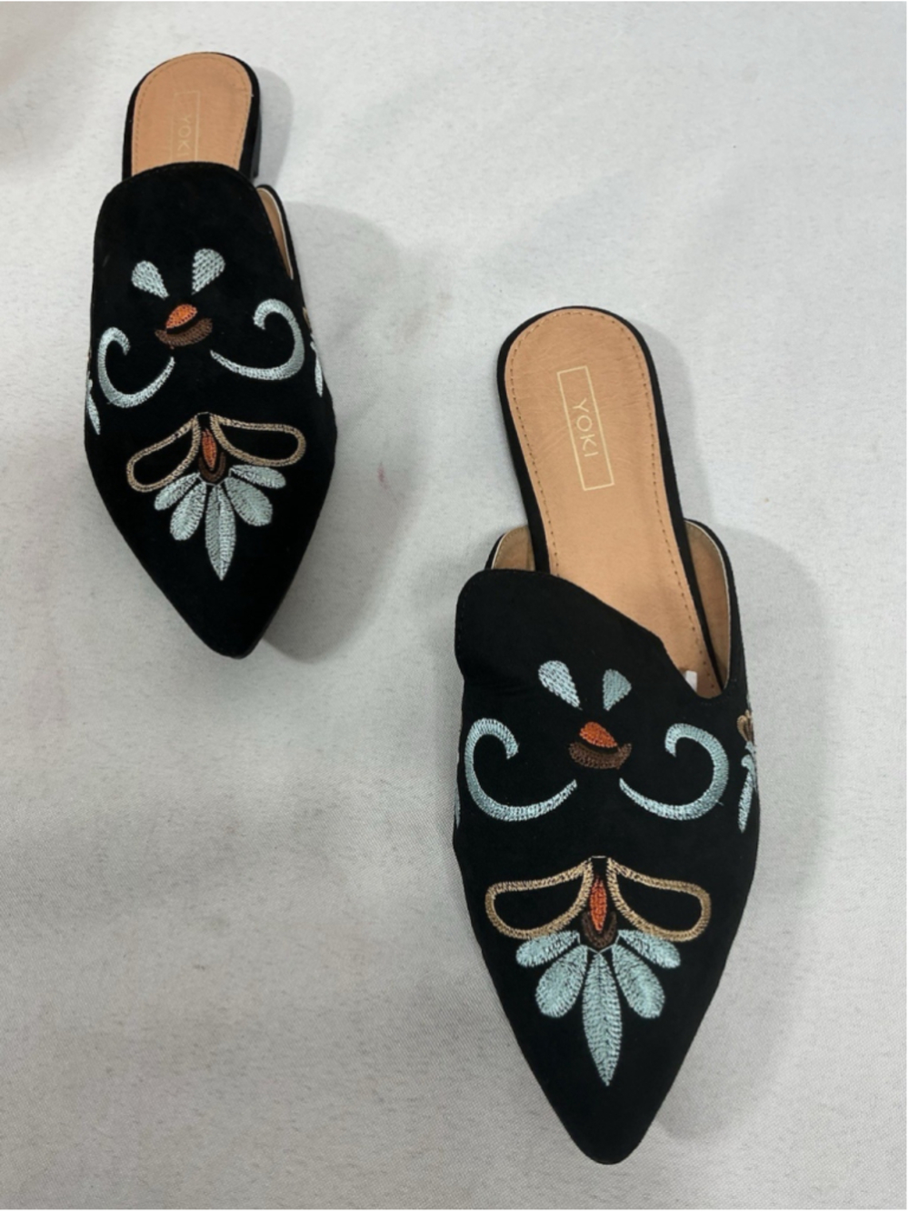 Womans New Womans Yoki Urban Slip On Flat Slide Slippers Black Size 7.5